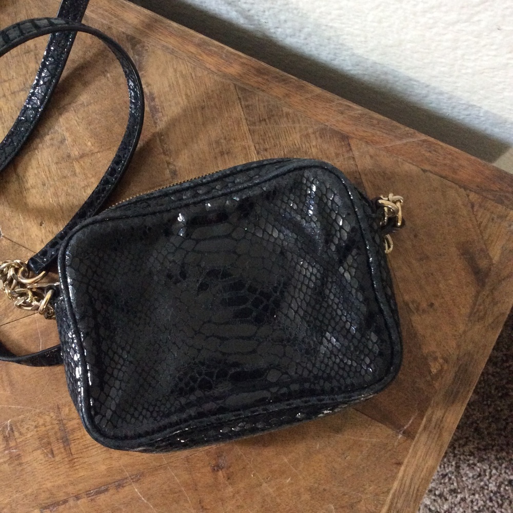 Michael Kors Black Croc Mini Crossbody Bag - Picture 3 of 3